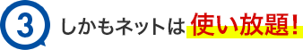 3.しかもネットは使い放題！